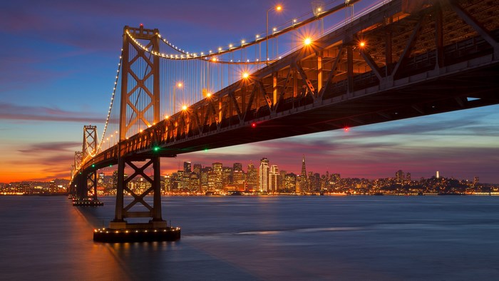San Francisco Bay Bridge at Dusk