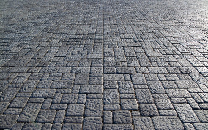 Cobblestone pavement with perspective