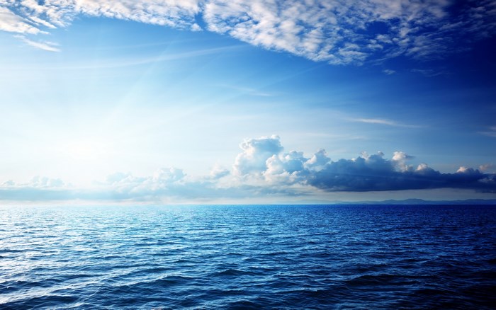 Ocean and Sky with Clouds