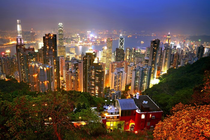 Hong Kong skyline at night from Victoria Peak