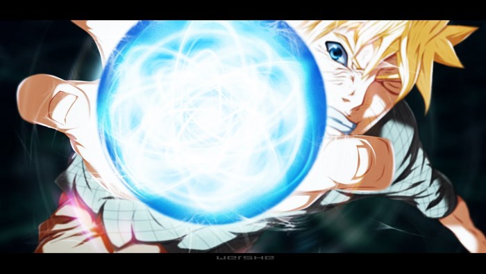 Naruto Uzumaki using Rasengan