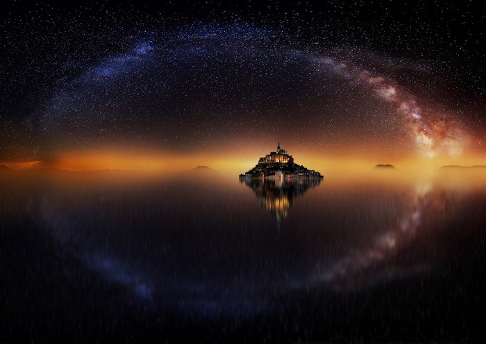 Mont Saint-Michel under the Milky Way