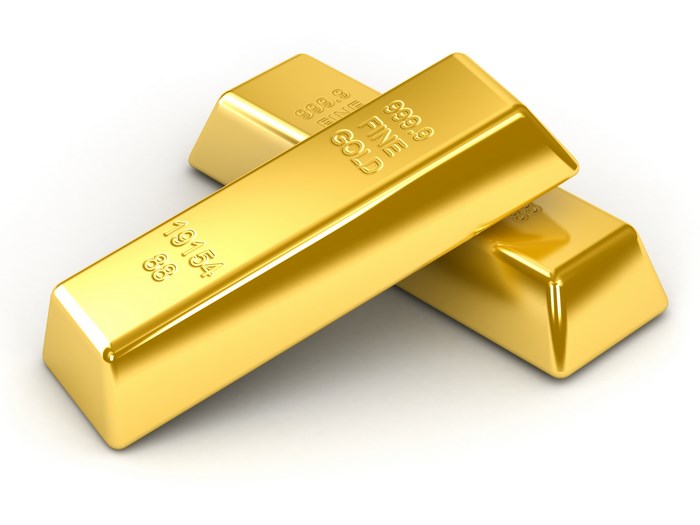 Two gold bars with markings