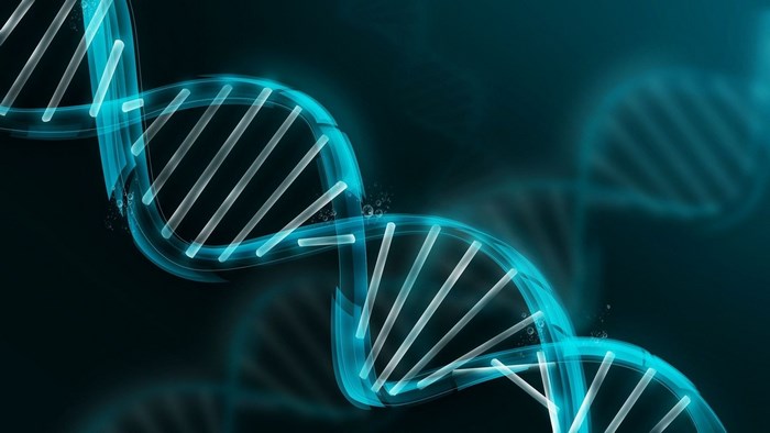 DNA structure on a dark background