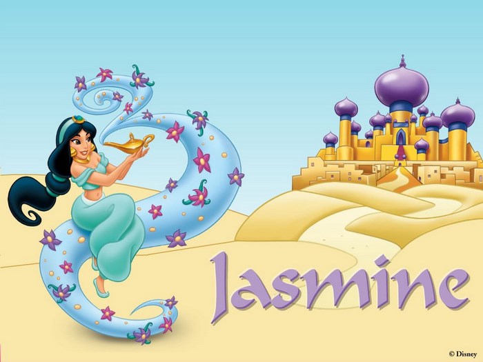Princess Jasmine from Aladdin with magic lamp