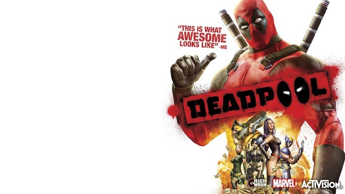 Deadpool video game cover art with characters