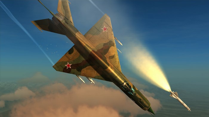 Mikoyan-Gurevich MiG-21 firing missile
