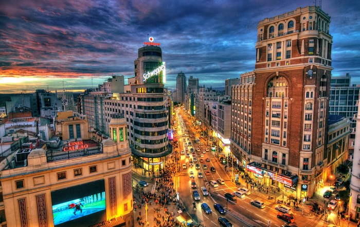 Gran Vía, Madrid at Dusk