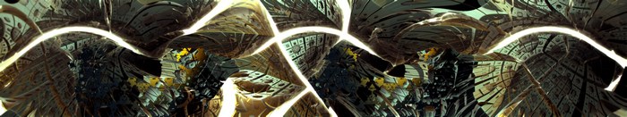 Abstract fractal art with glowing lines