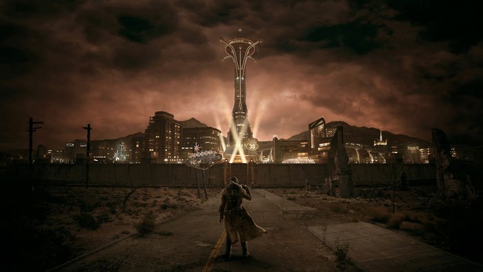 Fallout: New Vegas Courier in front of the Strip