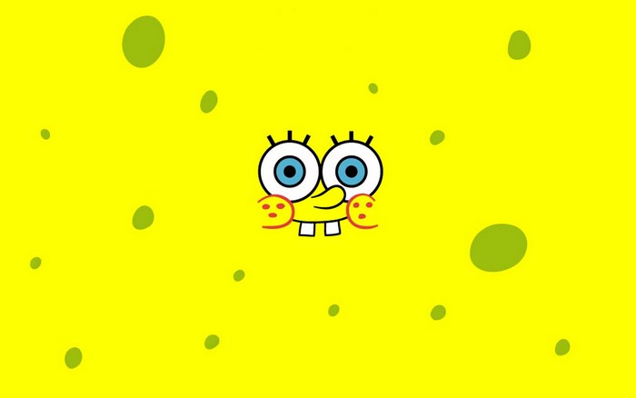 Minimalistic SpongeBob Close-Up with Bright Yellow