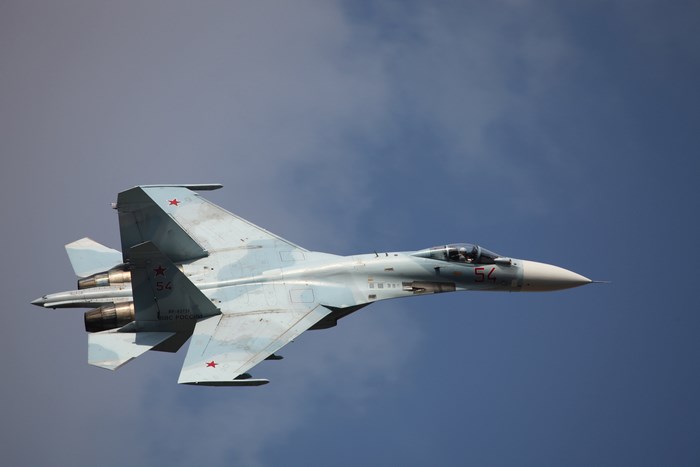 Sukhoi Su-35 fighter jet in flight