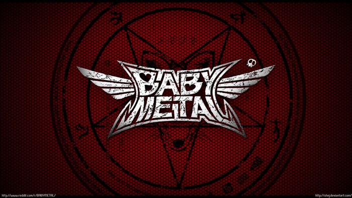 BABYMETAL logo with pentagram background