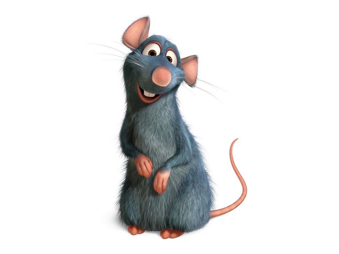 Friendly Animated Ratatouille Blue Rat Character