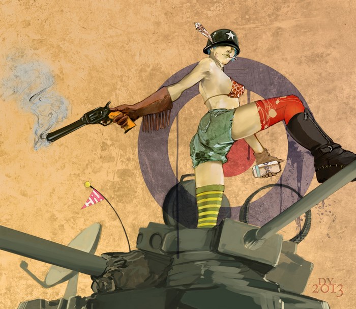 Tank Girl with Gun and Target