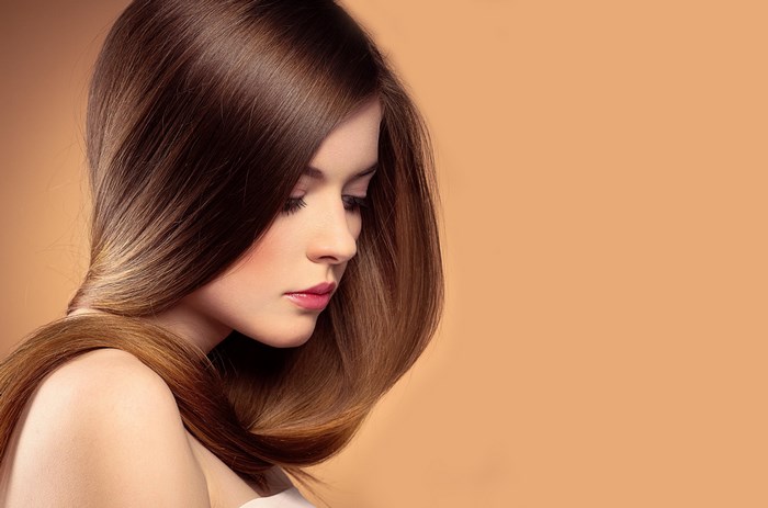 Portrait of Woman with Smooth Brown Hair