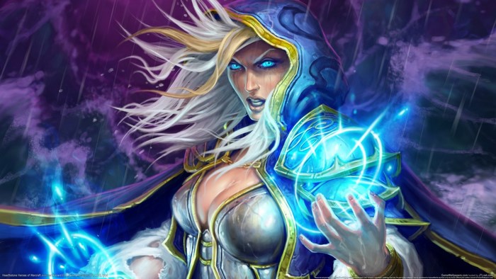 Jaina Proudmo from Warcraft casting a spell