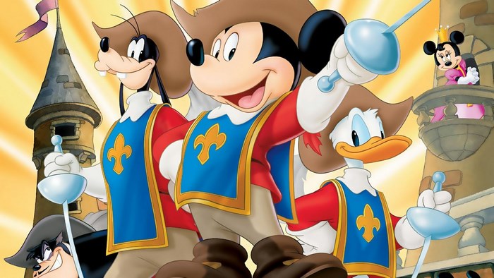 Mickey, Donald, and Goofy as The Three Musketeers