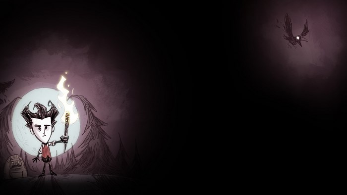 Wilson from Don't Starve holding a torch