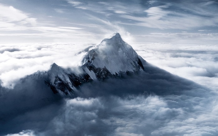 Mount Everest above the clouds