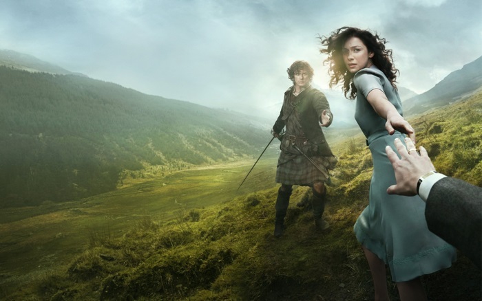 Claire and Jamie Fraser from Outlander in Scotland