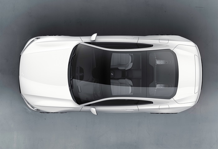 Polestar 1 car from a top view