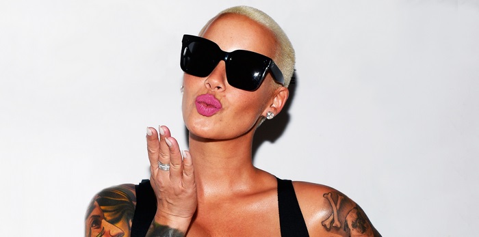 Amber Rose blowing a kiss