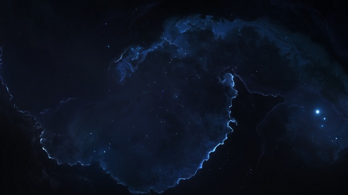Dark Space Nebula with Stars 4K
