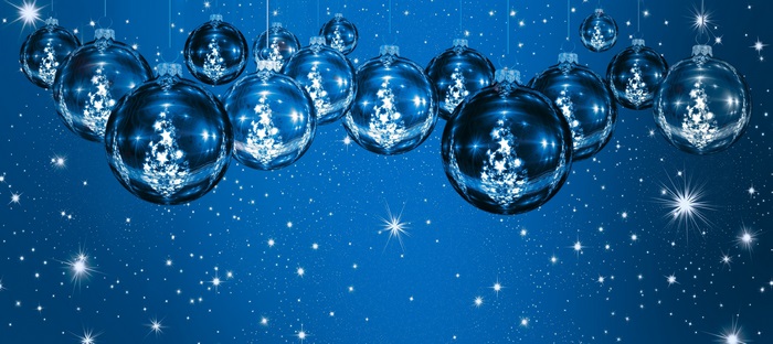 Blue 4K Christmas Ornaments and Stars