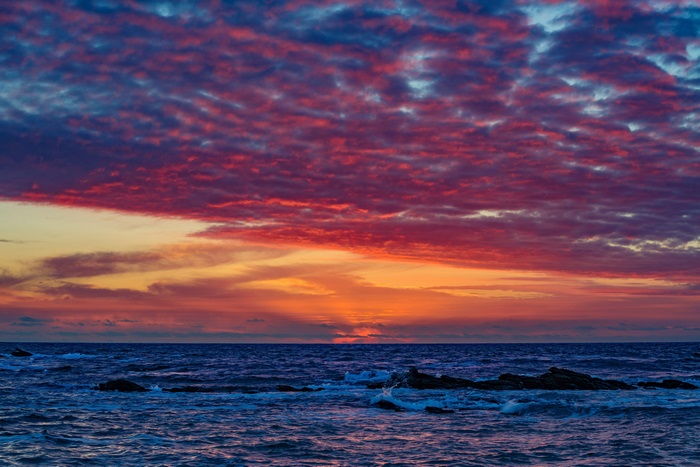 Ocean sunset with dramatic clouds