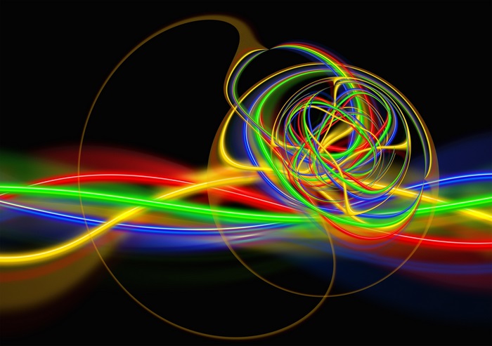 4K Colorful Abstract Light Trails on Black