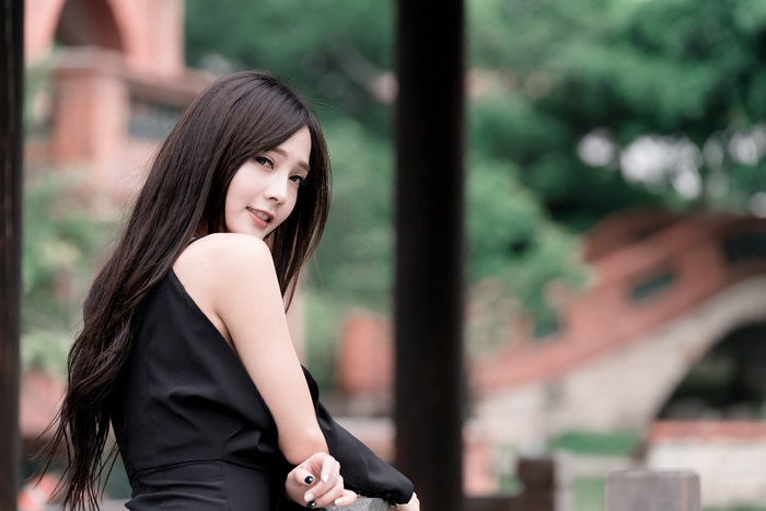 4K Portrait of a Young Asian Woman Outdoors