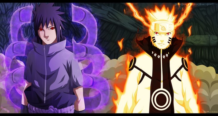 Sasuke Uchiha and Naruto Uzumaki from Naruto Shippuden