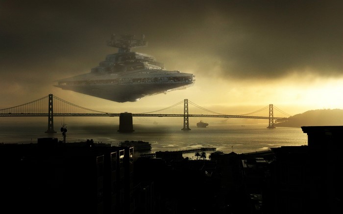 Star Destroyer over San Francisco Bay Bridge
