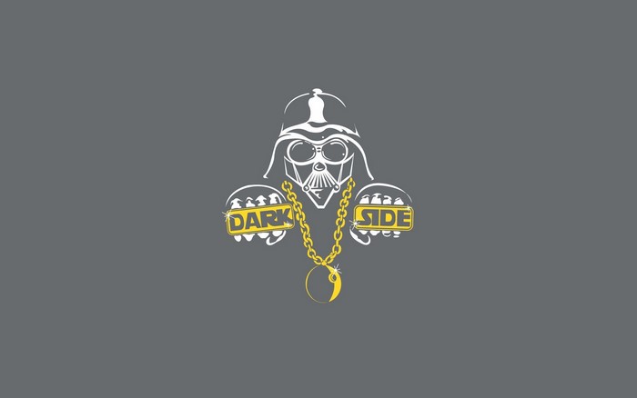 Darth Vader from Star Wars with 'Dark Side' chain