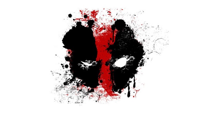 Deadpool mask fan art paint splatter