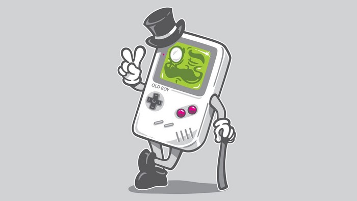 Vintage Game Boy "Old Boy" character with top hat and cane