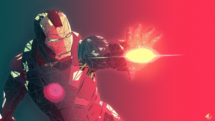 Iron Man abstract low poly art