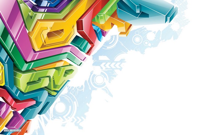 Abstract 3D Graffiti Art with Digital Elements