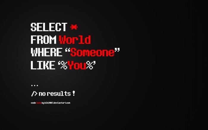 SQL query about love with no results