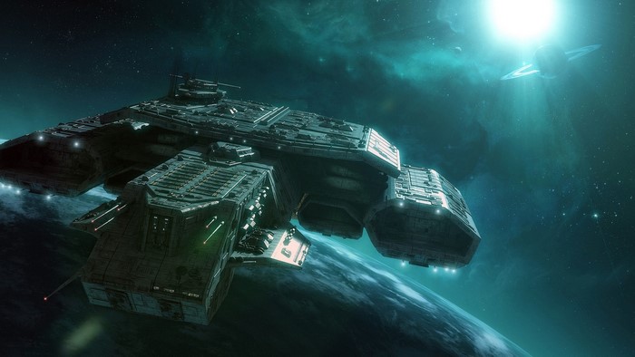 Daedalus-class battlecruiser in space