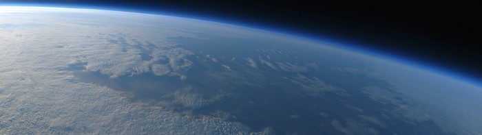 Earth's atmosphere and clouds from space