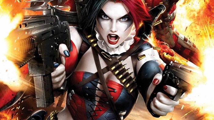 Harley Quinn from Suicide Squad with guns