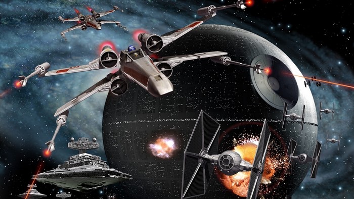 Star Wars: Empire at War artwork with Death Star battle