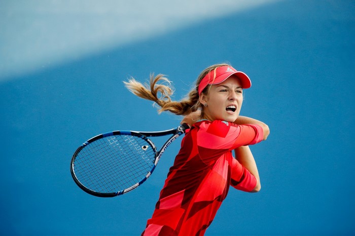 Anna Kalinskaya playing tennis