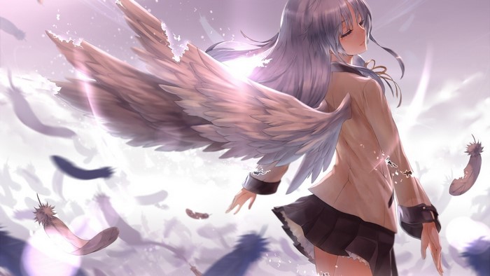 Anime Girl with Angel Wings from Angel Beats
