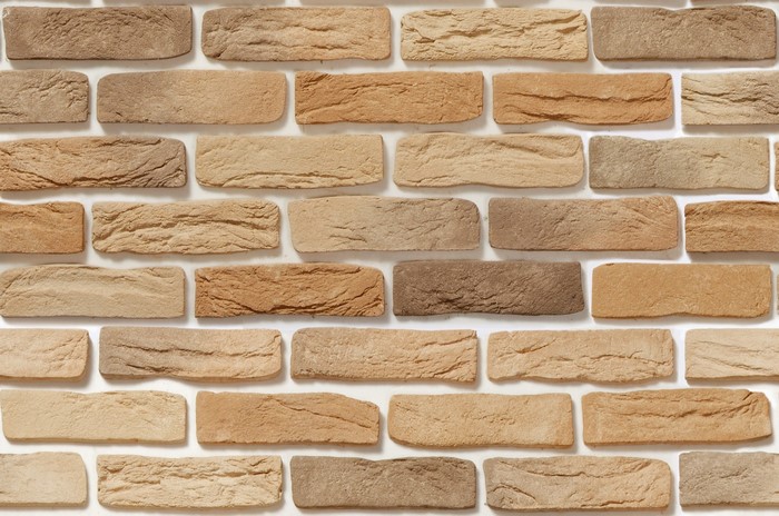 Textured brick wall surface