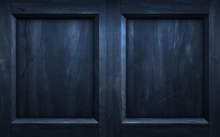 Blue wooden doors