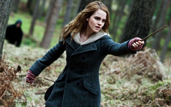 Hermione Granger Casting a Spell in the Forest