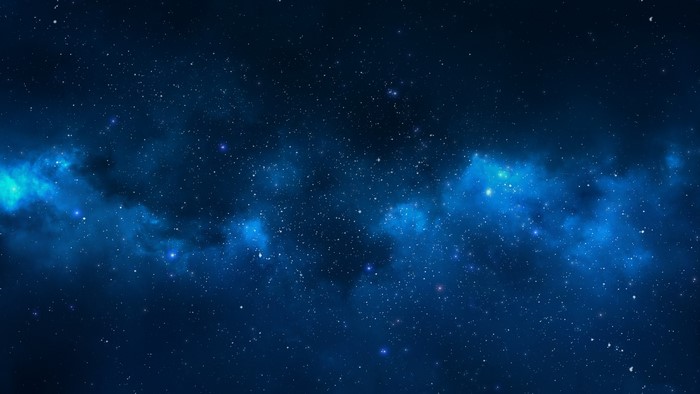Blue nebula with stars in deep space
